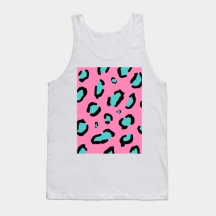 Hand Drawn Pink Leopard Print Pop Art Pattern Tank Top